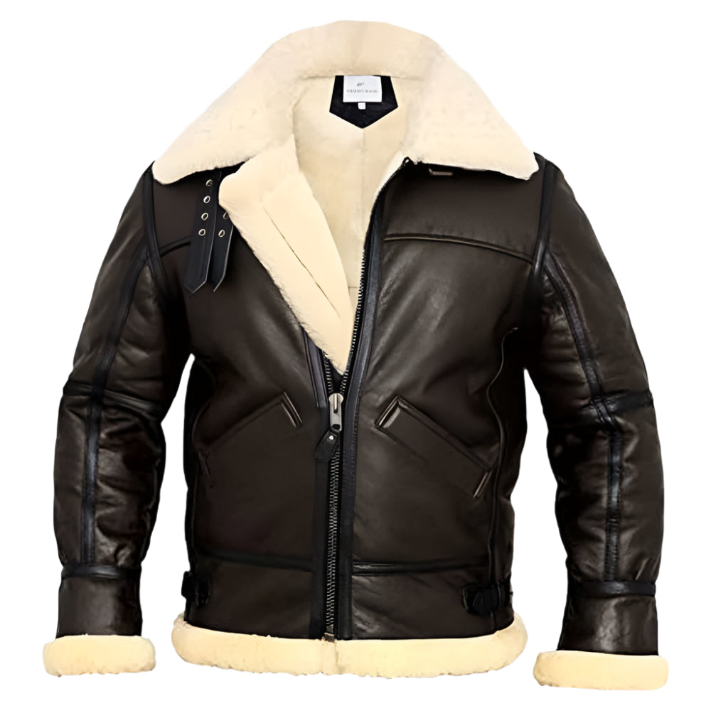 B3 Bomber Shearling Aviator Jacket – Classic Vintage Style - AMSEL LEATHERS