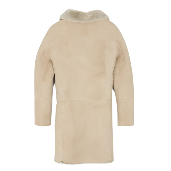 Beige Women's Shearling Coat – Cozy & Stylish Winter Wear - AMSEL LEATHERS