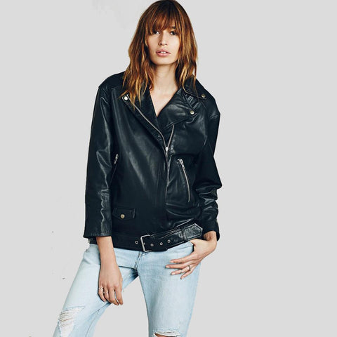 • notch collar biker jacket detail close up
