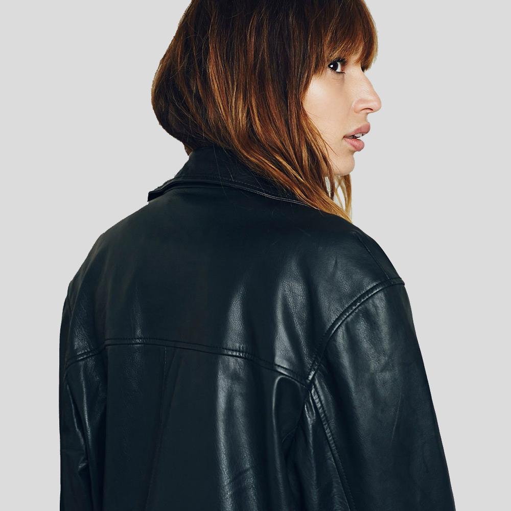 • black lambskin leather texture detail
