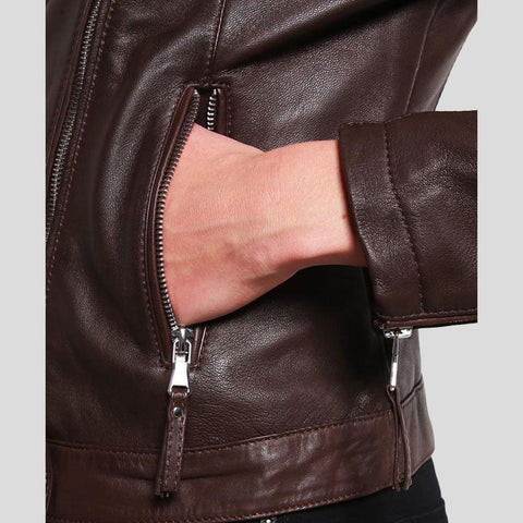 • brown lambskin leather texture detail
