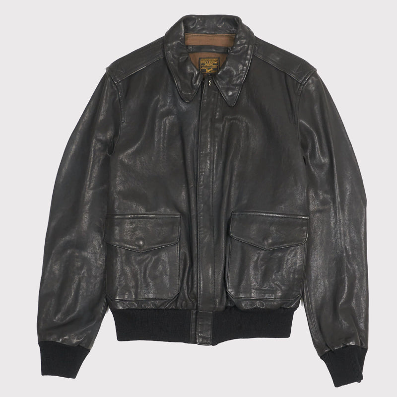 Black A2 Leather Jacket - AMSEL LEATHERS