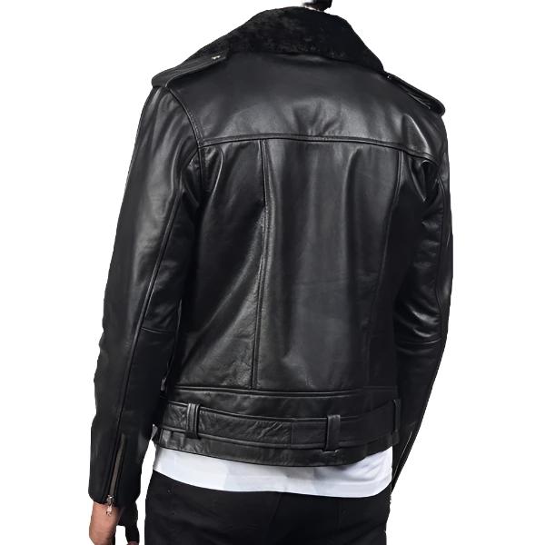 Black Biker Leather Jacket - AMSEL LEATHERS