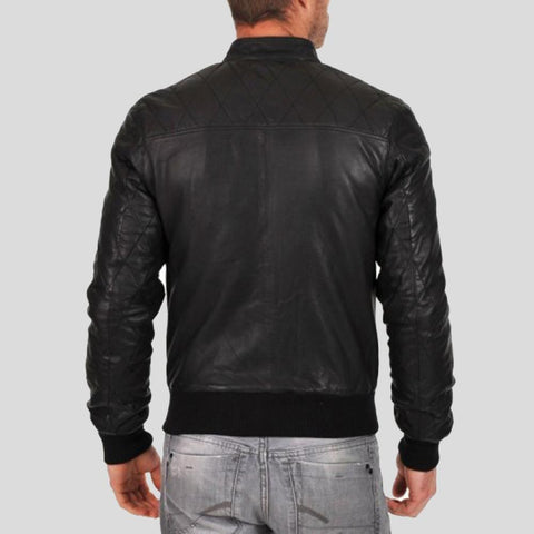 • black lambskin leather texture detail
