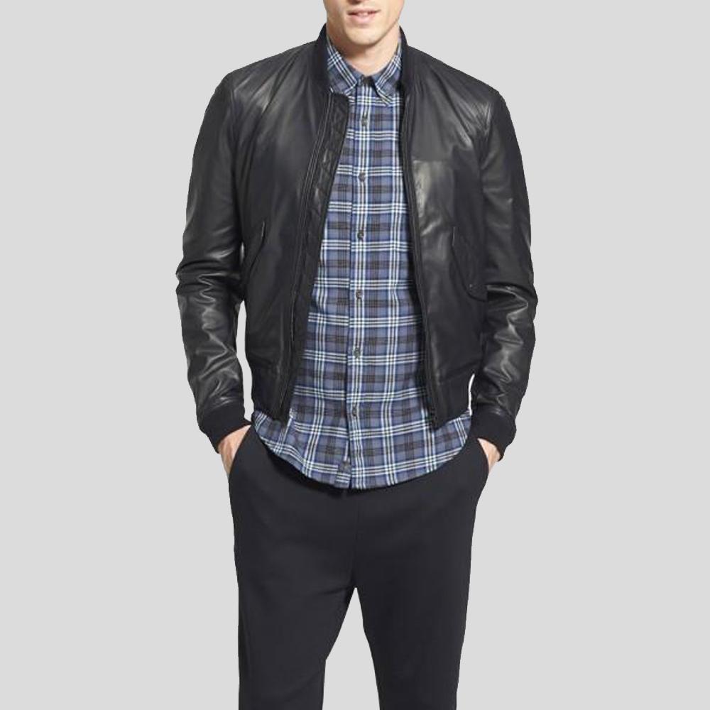 • black lambskin leather texture detail
