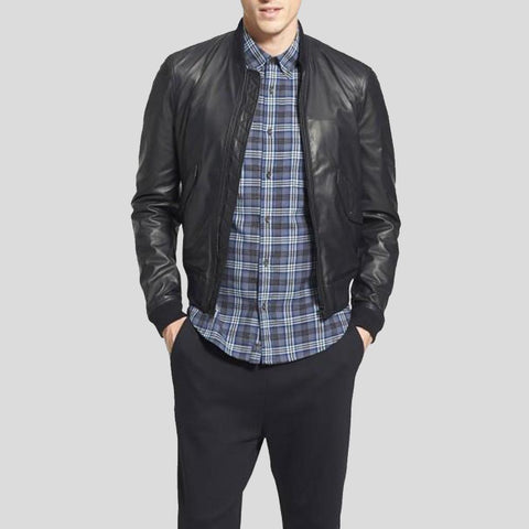 • black lambskin leather texture detail
