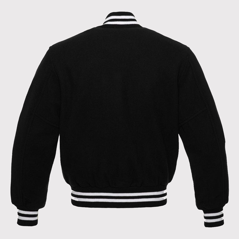 Black Fleece Varsity Jacket - AMSEL LEATHERS