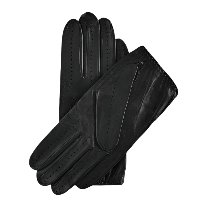 Black Lambskin Leather Driving Gloves - AMSEL LEATHERS