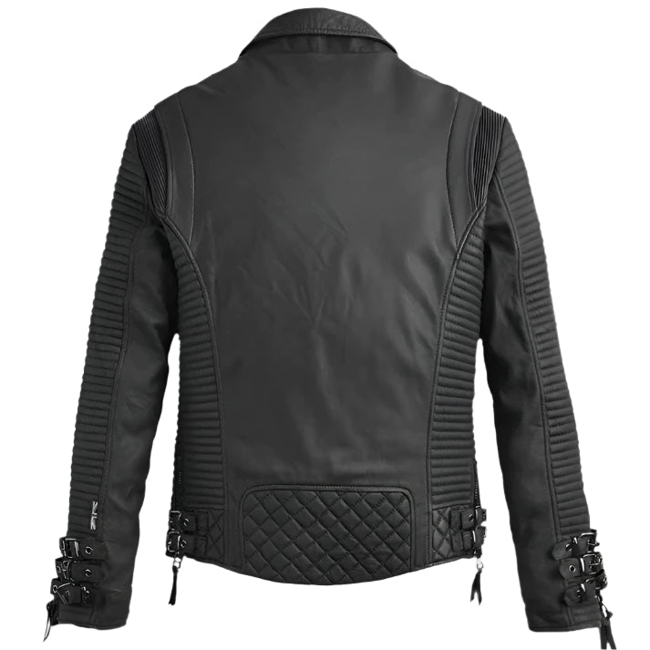 Black Leather Motorcycle Jacket for Men – Durable & Stylish - AMSEL LEATHERS