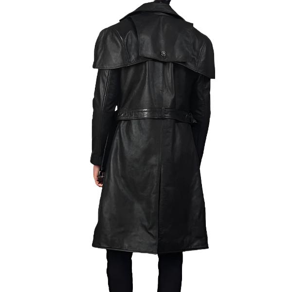 Black Leather Trench Coat - AMSEL LEATHERS