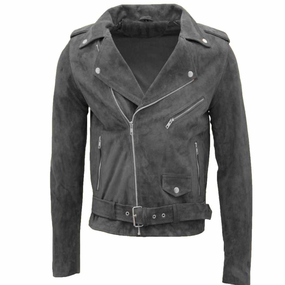 Men Native American Suede Leather Motorcycle Fashion Jacket - AMSEL LEATHERS