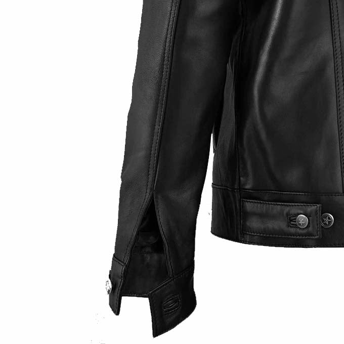 Black Sherpa Leather Jacket - AMSEL LEATHERS