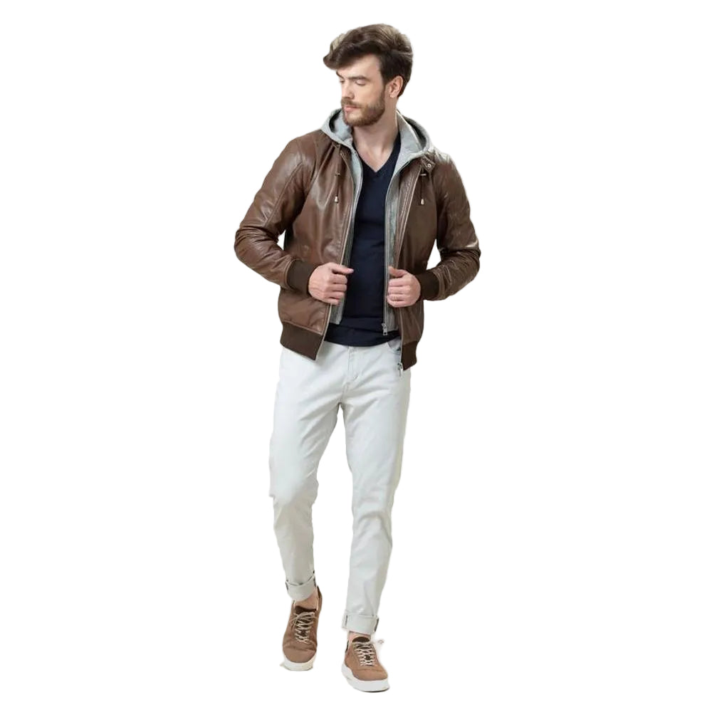 men's black lambskin leather bomber jacket orion texture detail
