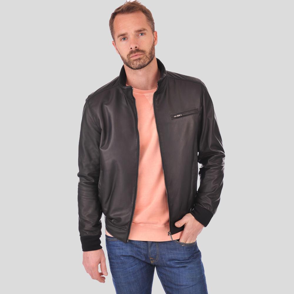 • black lambskin leather texture detail
