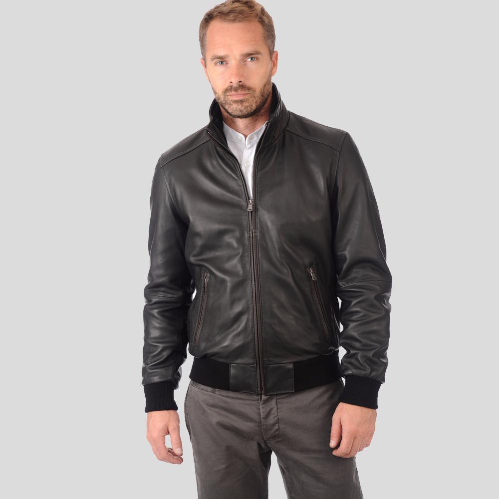 • black lambskin leather texture detail
