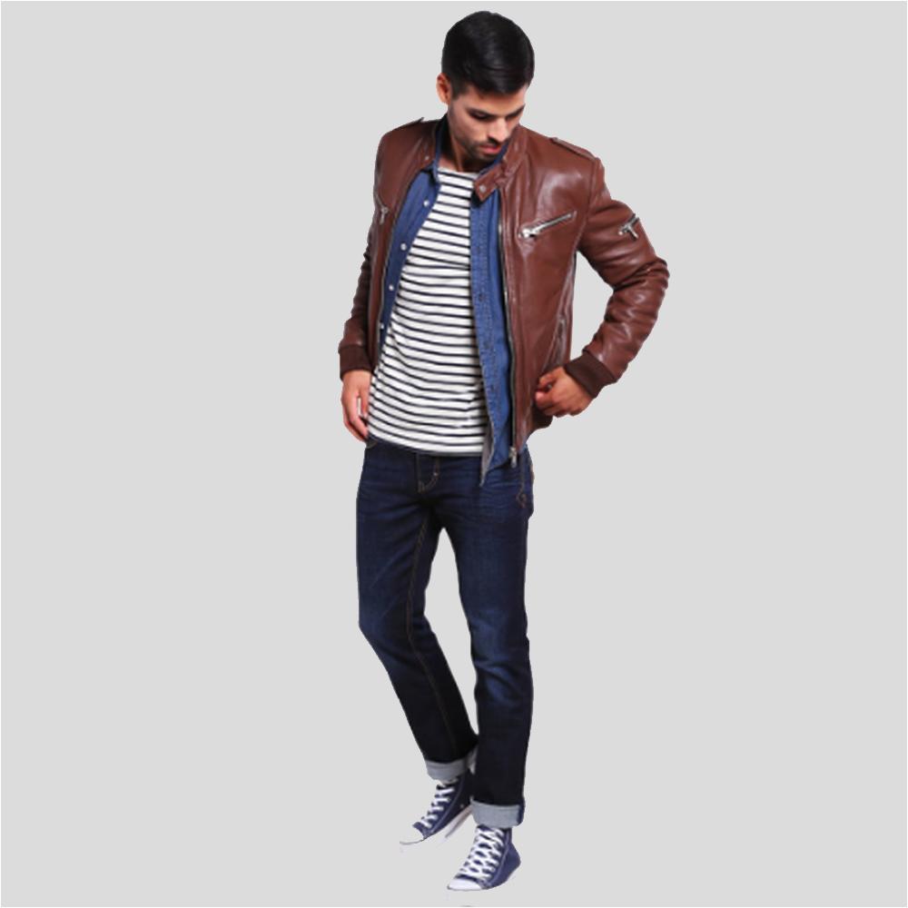 • brown lambskin leather texture detail
