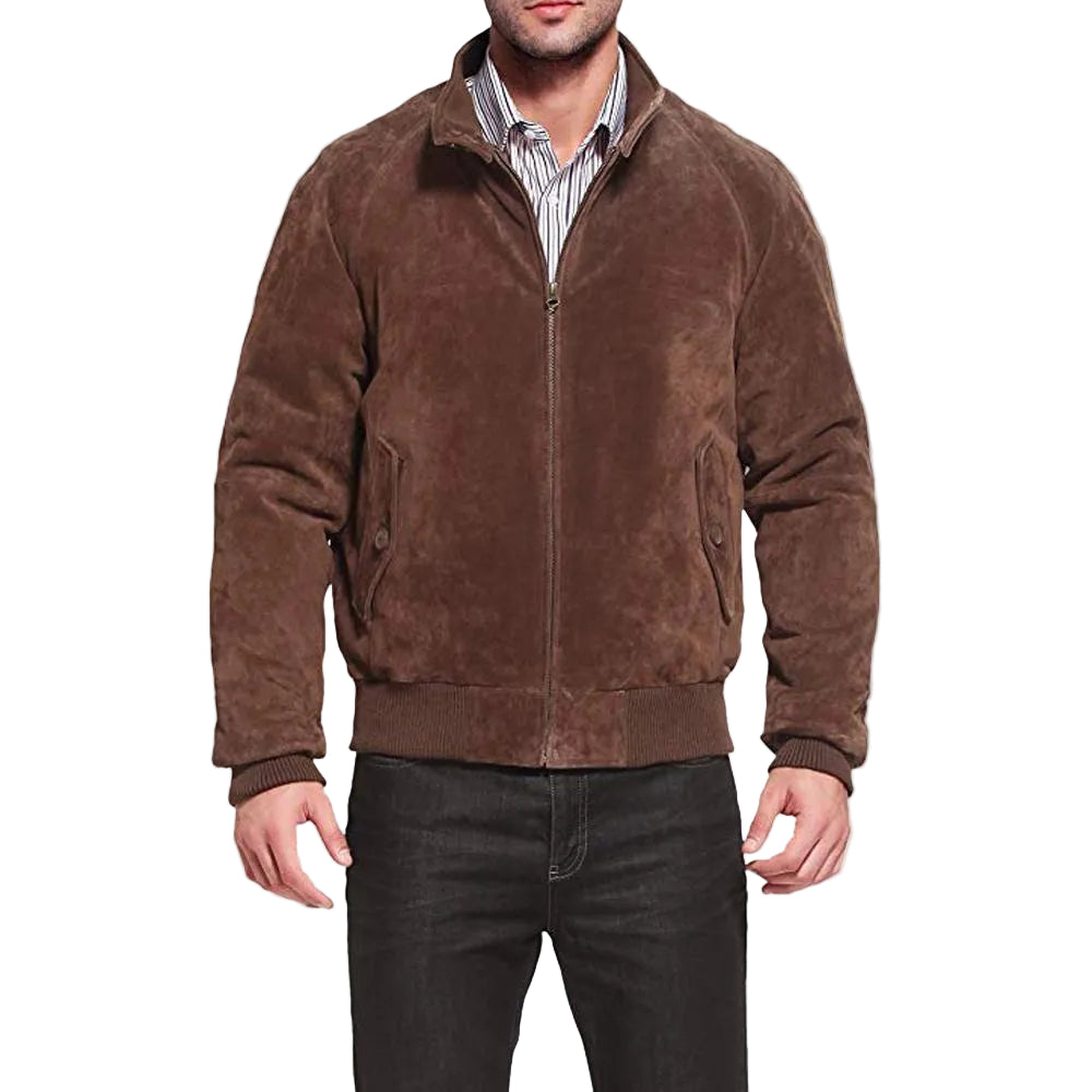 men's black lambskin suede jacket conrad texture detail