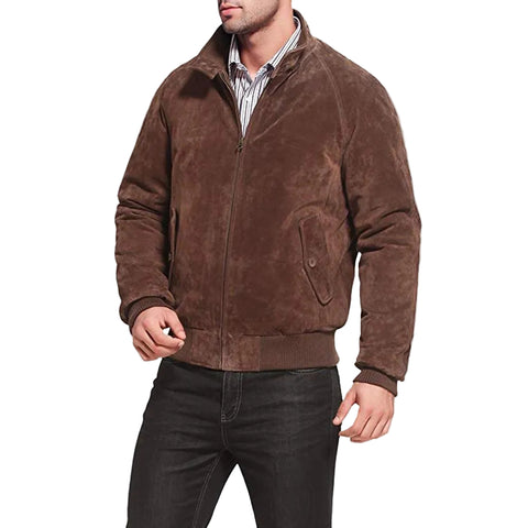 men's black lambskin suede jacket conrad detail close up