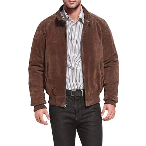 men's black lambskin suede jacket conrad side angle