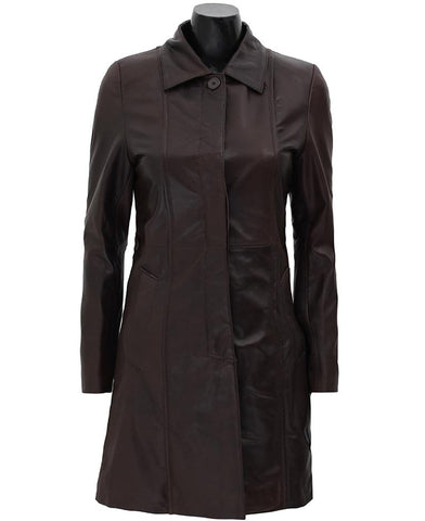 • belted leather winter coat womens
