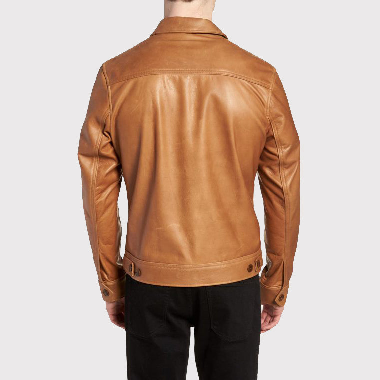 Buttery Soft Brown Leather Jacket for Men - AMSEL LEATHERS