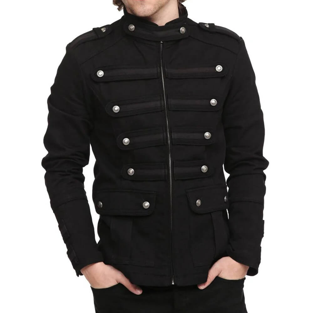 Men's Military Goth Vintage Band Jacket - AMSEL LEATHERS