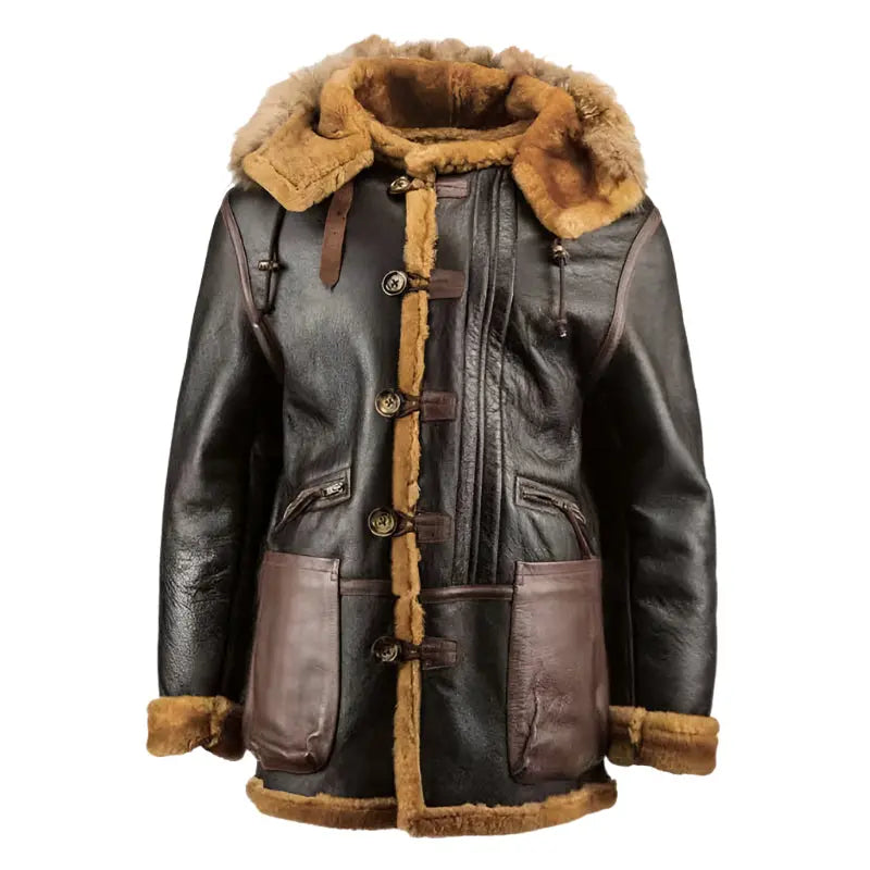 WWII B7 Shearling Aviator Bomber Coat – Vintage Flying Parka Amsel Leathers