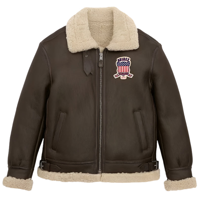 Chocolate Brown B3 Shearling Bomber Jacket – Warm & Stylish - AMSEL LEATHERS