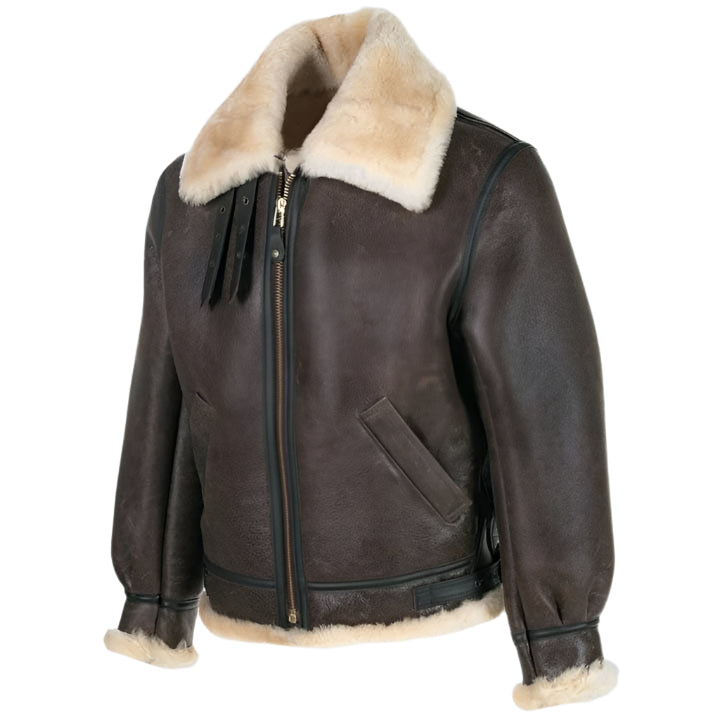 Classic B-3 Sheepskin Leather Bomber Jacket - AMSEL LEATHERS