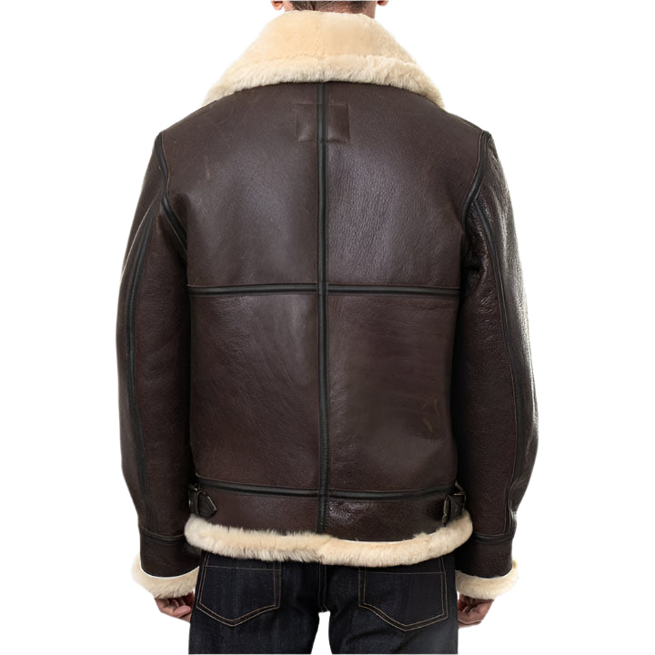 Classic B-3 Sheepskin Leather Bomber Jacket - AMSEL LEATHERS