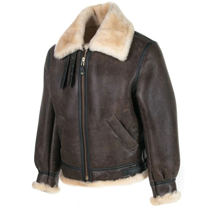 Classic B-3 Sheepskin Leather Bomber Jacket - AMSEL LEATHERS