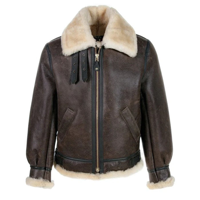 Classic B-3 Sheepskin Leather Bomber Jacket - AMSEL LEATHERS