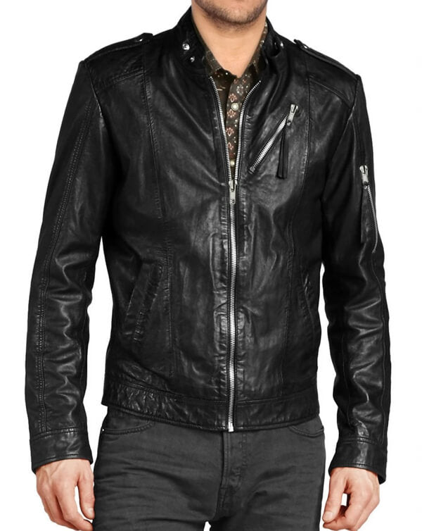 Classic Black Leather Jacket for Men - AMSEL LEATHERS