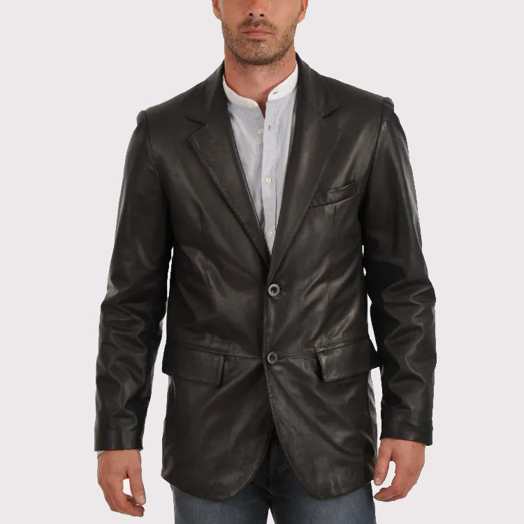 Classic Casual Leather Blazer Coat for Men - AMSEL LEATHERS