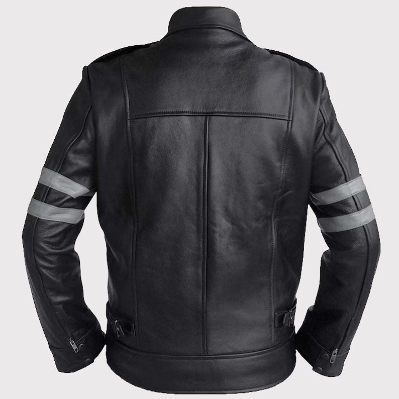 Classic Leon Kennedy RE6 Gaming Leather Jacket - Resident Evil VI - AMSEL LEATHERS