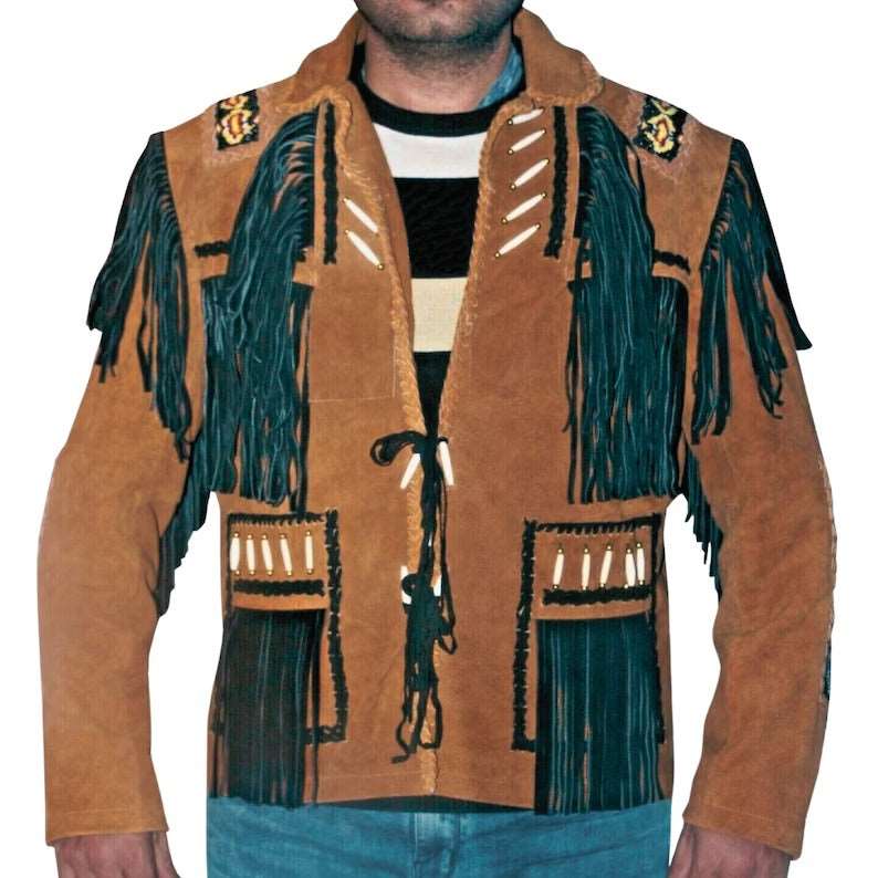 Cowboy Western Fringed Leather Jacket - AMSEL LEATHERS