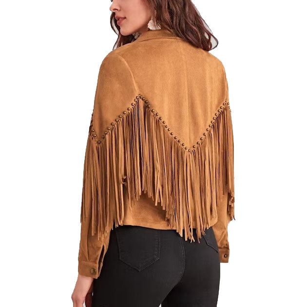 Cowgirl Western Native Suede Leather Fringe Jacket - AMSEL LEATHERS