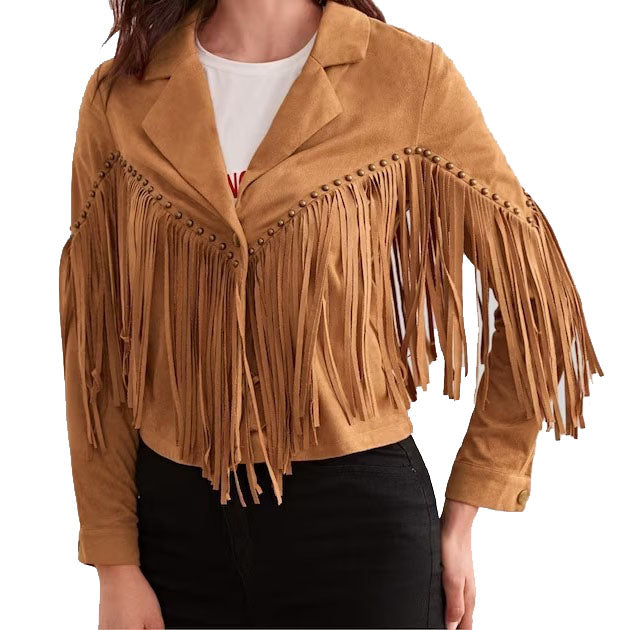 Cowgirl Western Native Suede Leather Fringe Jacket - AMSEL LEATHERS