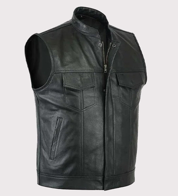 Personalized Biker Leather Waistcoat - Your Style, Your Way - AMSEL LEATHERS