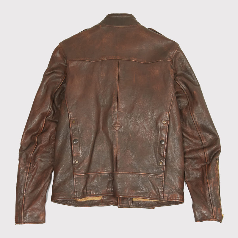 Distressed Brown Aviation Leather Jacket - AMSEL LEATHERS