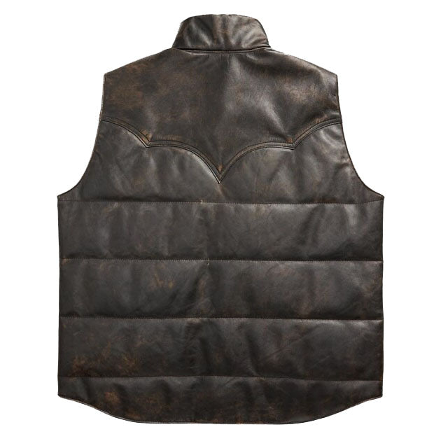 Distressed Western Leather Vest - AMSEL LEATHERS