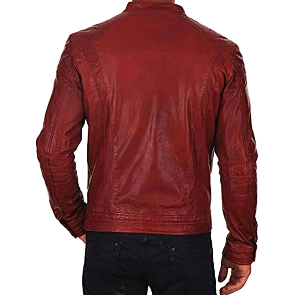 • red moto jacket zipper detail close up
