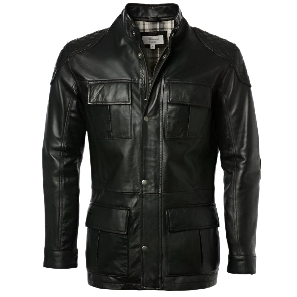 Exclusive Black Leather Coat for Men – Premium Quality & Stylish - AMSEL LEATHERS