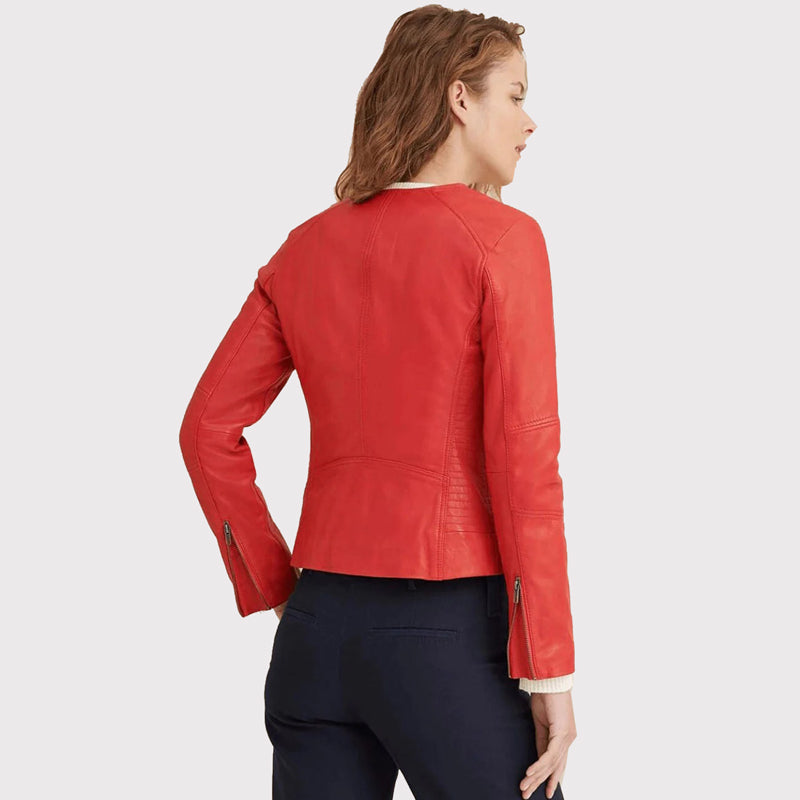 Stylish Red Leather Jacket for Women - Shop Now! - AMSEL LEATHERS