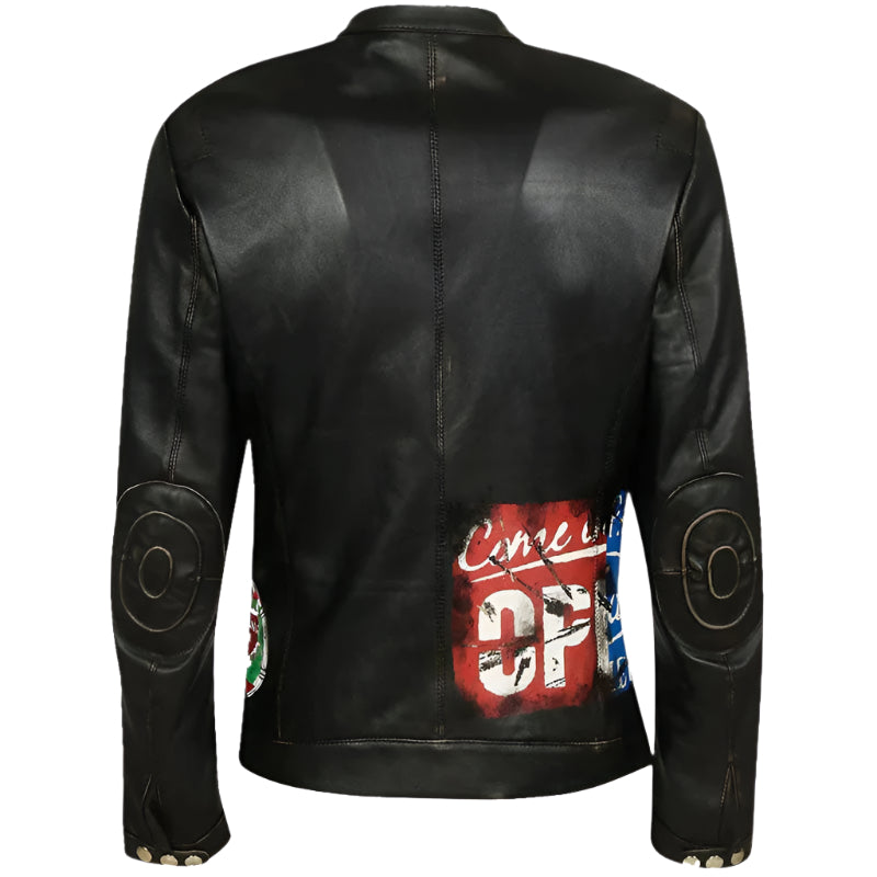 Fashion Printed Leather Jacket - AMSEL LEATHERS