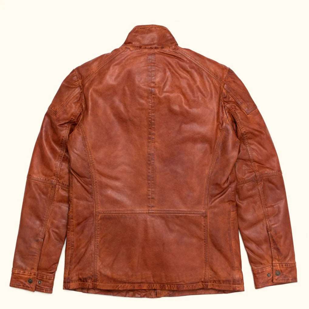 Field Leather Jacket - Light Brown Classic - AMSEL LEATHERS