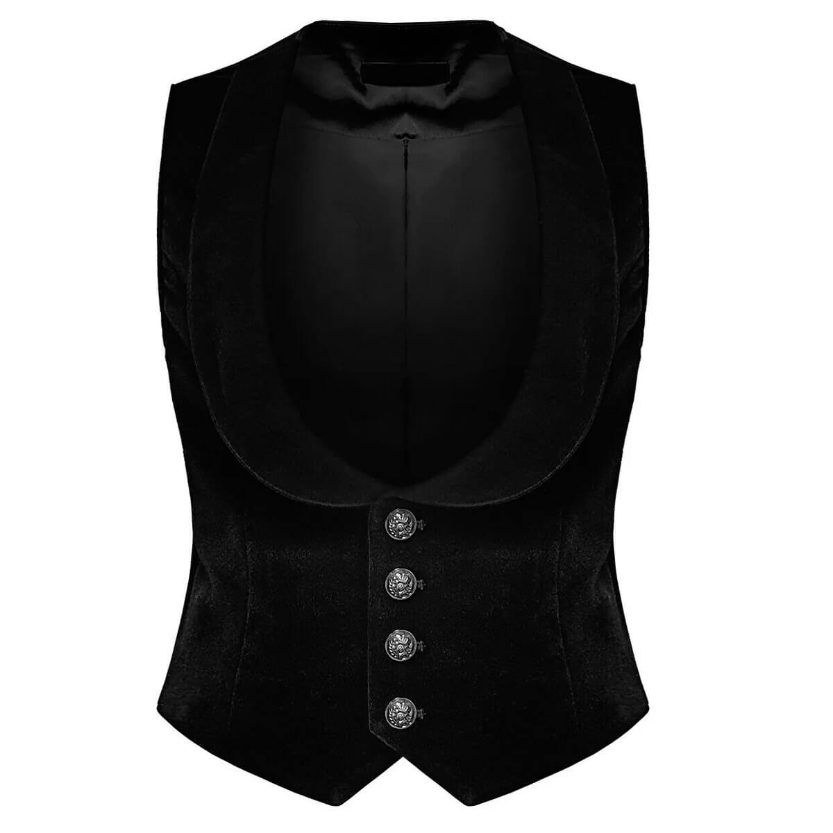 Men’s Gothic Velvet Steampunk Black Waistcoat VTG - AMSEL LEATHERS