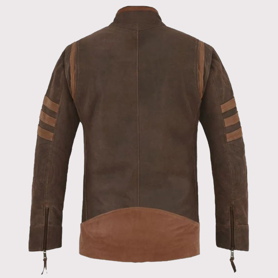 Handmade X-Men Wolverine Brown Leather Jacket - AMSEL LEATHERS