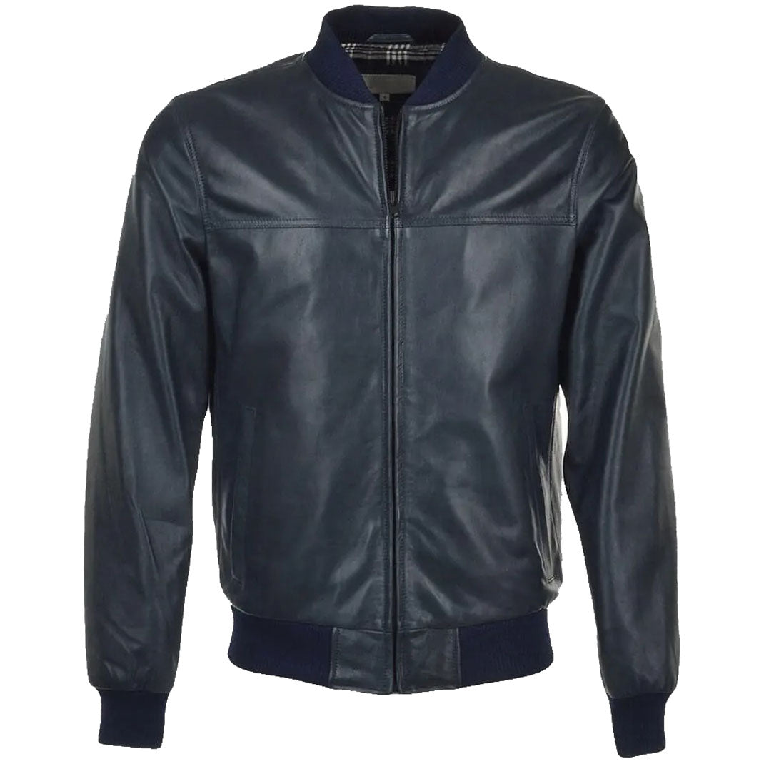 Latest Fashion Men's Zinc Leather Bomber Jacket - AMSEL LEATHERS