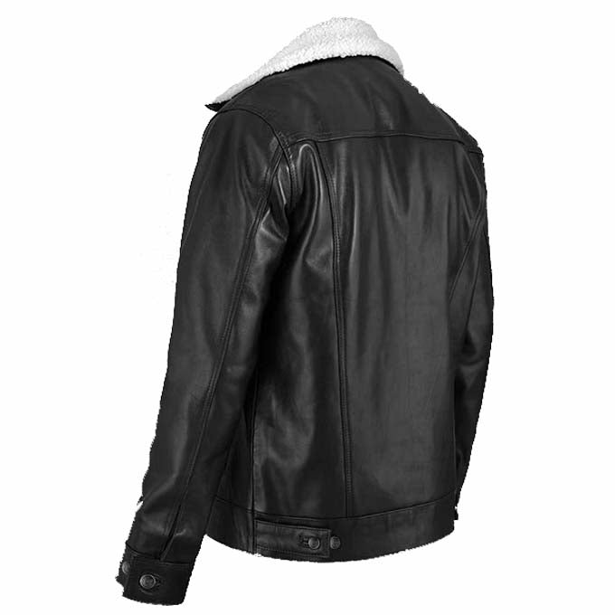 Leather Sherpa Jacket - AMSEL LEATHERS